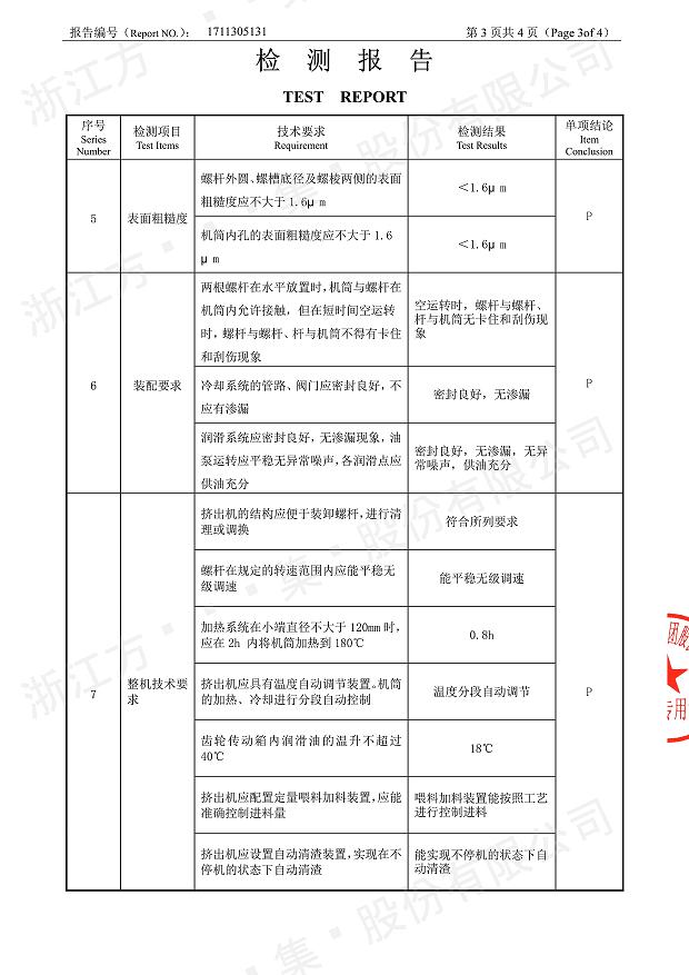 85型錐形同向雙螺桿鋁塑板擠出機(jī)經(jīng)過權(quán)威機(jī)構(gòu)檢測4.jpg